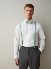 Sage Green Braces And Bow Tie Set - Image 1 of 6