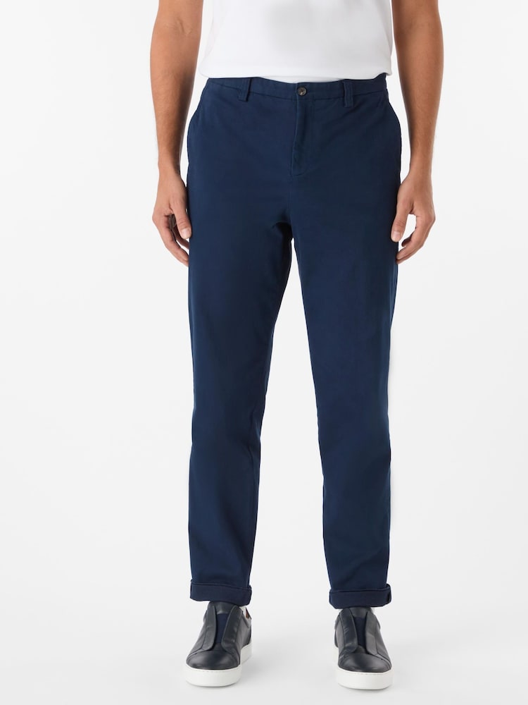Oliver Sweeney Blue Garment Dyed Cotton Chinos - Image 1 of 5