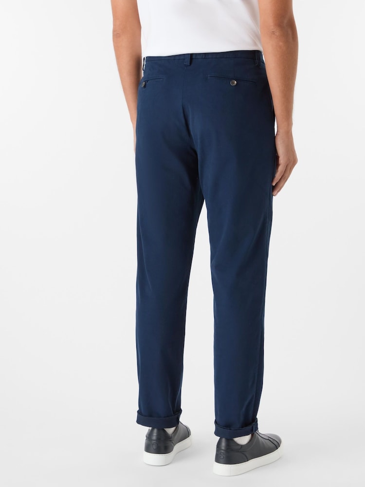 Oliver Sweeney Blue Garment Dyed Cotton Chinos - Image 2 of 5
