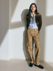 BHOEM Leopard Print Straight Leg Jeans - صورة 1 من 4