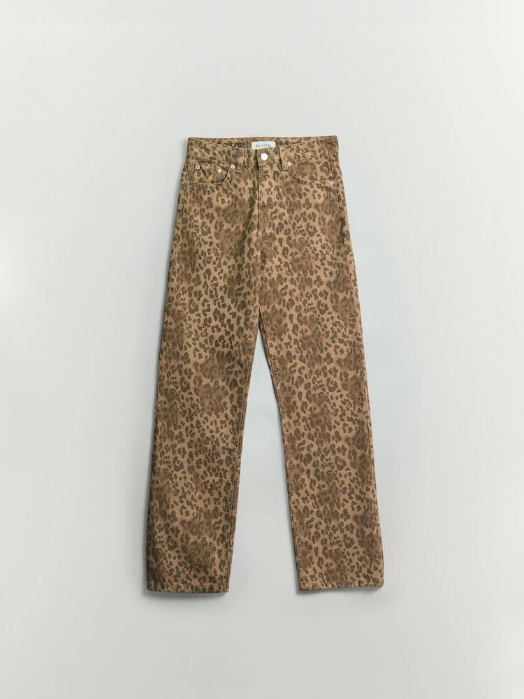 BHOEM מכנסי ג'ינס בגזרה ישרה עם הדפס מנומר - תמונה 5 מתוך 5