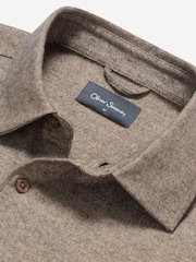 Oliver Sweeney Blue Brushed Cotton Melange Shirt - Image 4 of 5