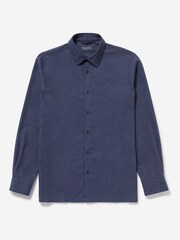 Oliver Sweeney Blue Brushed Cotton Melange Shirt - Image 3 of 5