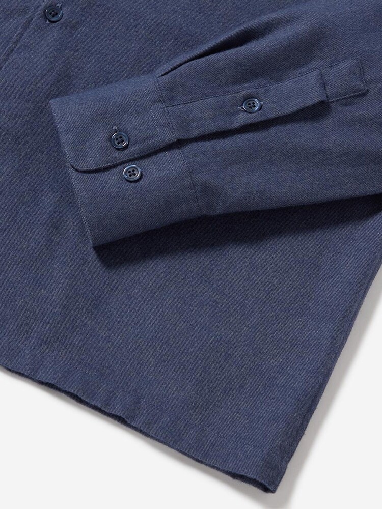 Oliver Sweeney Blue Brushed Cotton Melange Shirt - Image 5 of 5 Oliver Sweeney Blue Brushed Cotton Melange Shirt - Image 5 of 5