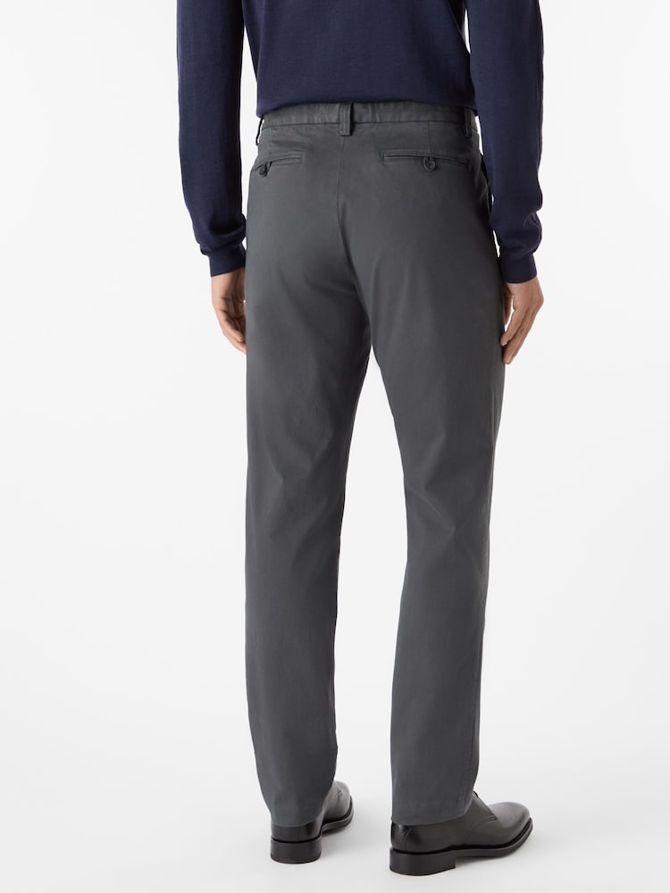Oliver Sweeney Grey Garment Dyed Cotton Chinos - Image 2 of 5