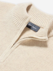 Oliver Sweeney Blue Lambswool Quarter Zip Jumper - Image 4 of 4