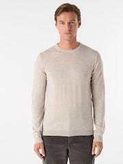 Oliver Sweeney Natural Merino Wool Crew Neck Jumper - Image 1 of 4