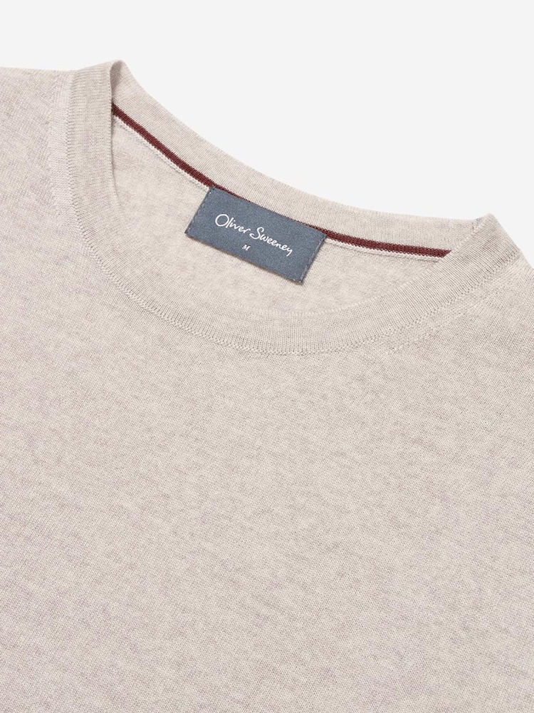 Oliver Sweeney Natural Merino Wool Crew Neck Jumper - Image 4 of 4 Oliver Sweeney Natural Merino Wool Crew Neck Jumper - Image 4 of 4