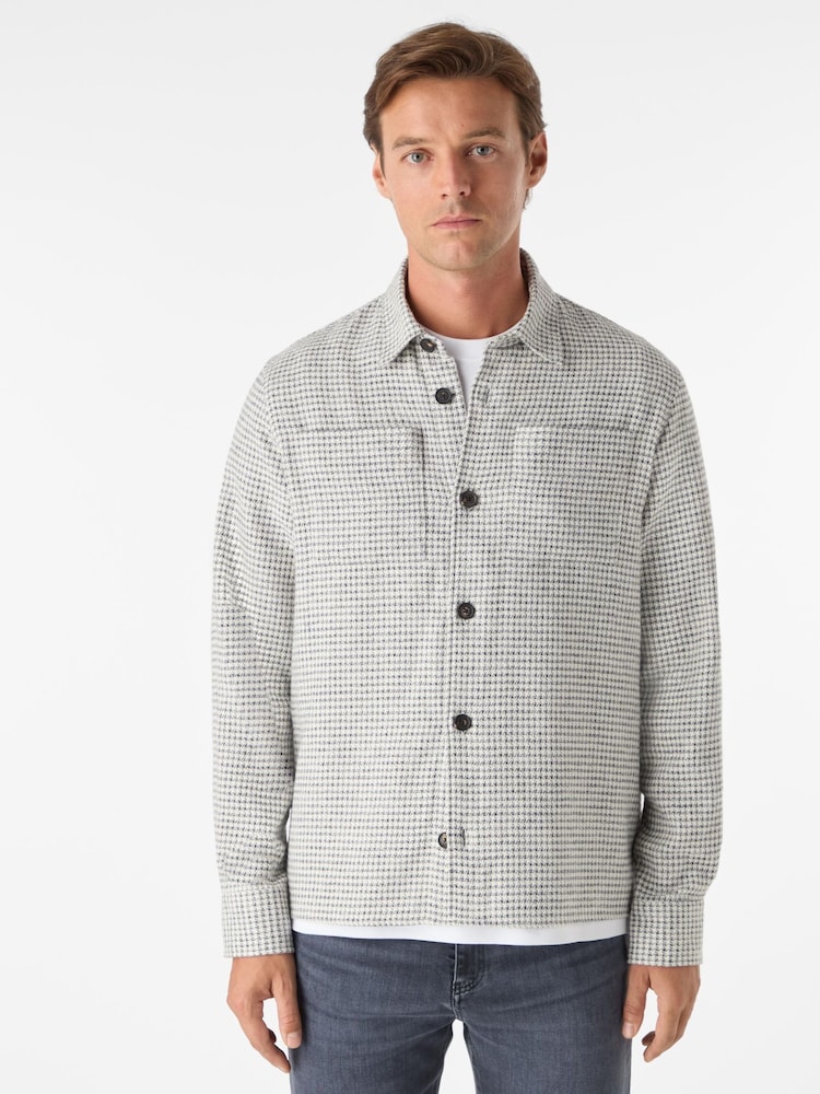 Oliver Sweeney Cotton Mouline White Overshirt - Image 1 of 5