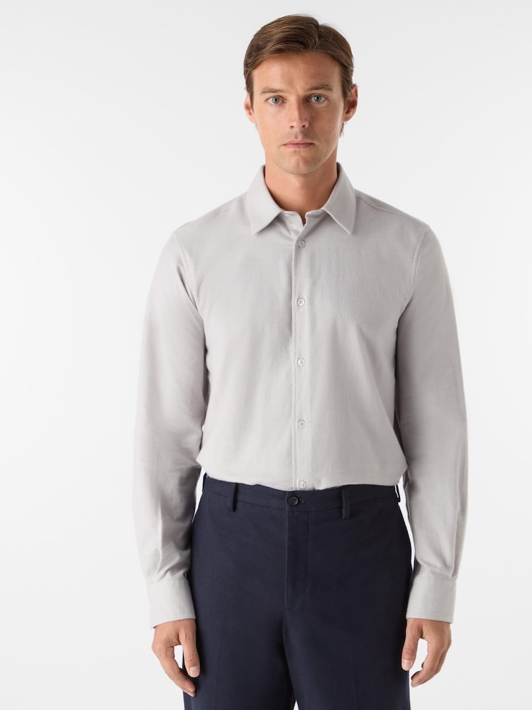 Oliver Sweeney Grey Brushed Cotton Shirt - Image 1 of 5