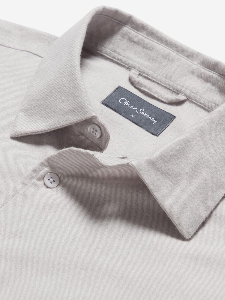 Oliver Sweeney Grey Brushed Cotton Shirt - Image 5 of 5 Oliver Sweeney Grey Brushed Cotton Shirt - Image 5 of 5