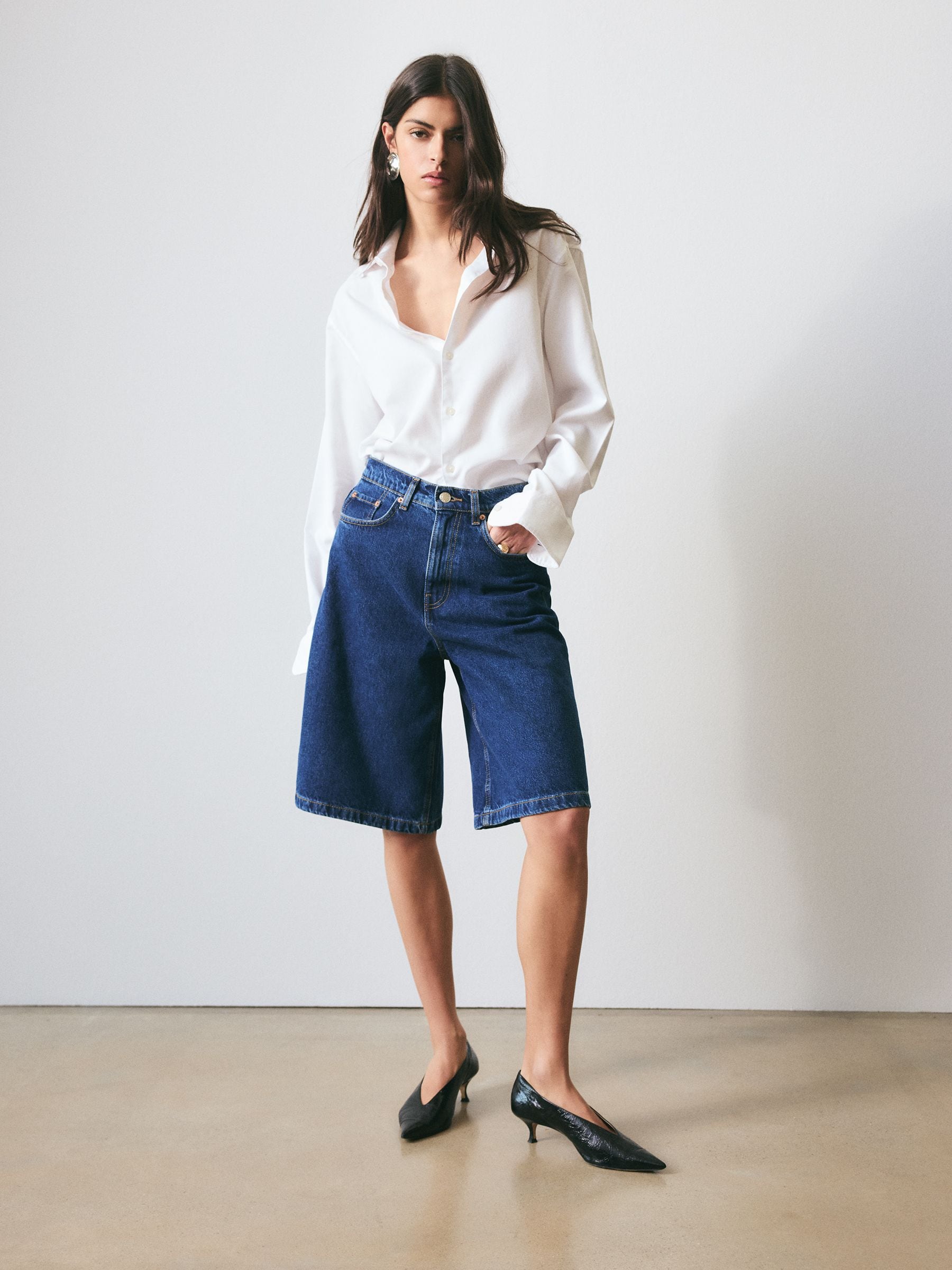 Buy BHOEM Denim Mid Rise Longline Bermuda Shorts from Next USA
