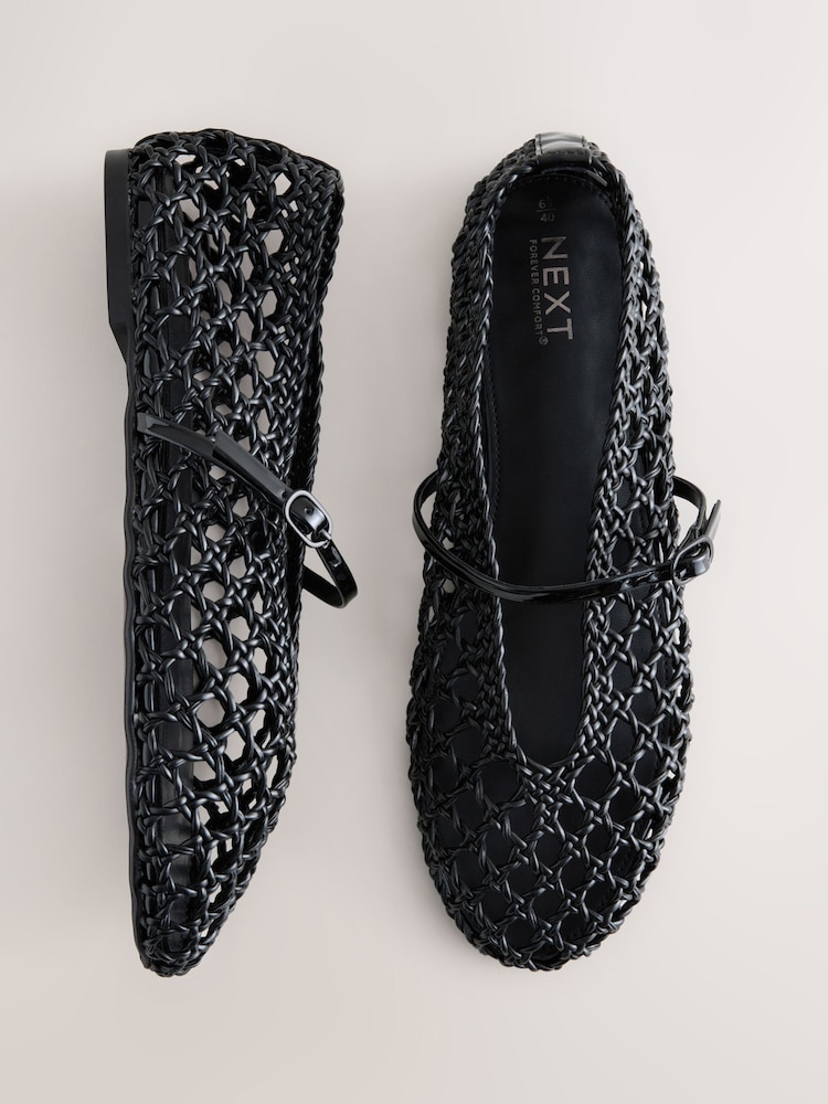 Black Forever Comfort® Crochet Mary Jane Shoes - Image 1 of 5