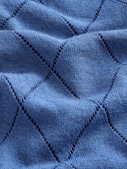 Blue Argyle N. Premium Linen Rich Knit Trophy Polo Shirt - Image 7 of 7