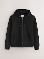 Black Hooded Zip Through Signature Sweatshirt with Modal - Image 1 of 3