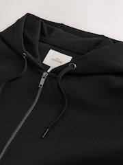Black Hooded Zip Through Signature Sweatshirt with Modal - Image 3 of 3