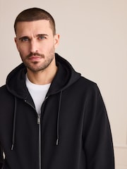 أسود - هودي - سترة بسحَّاب كامل تحتوي على مودال من تشكيلة Signature - صورة 4 من 8