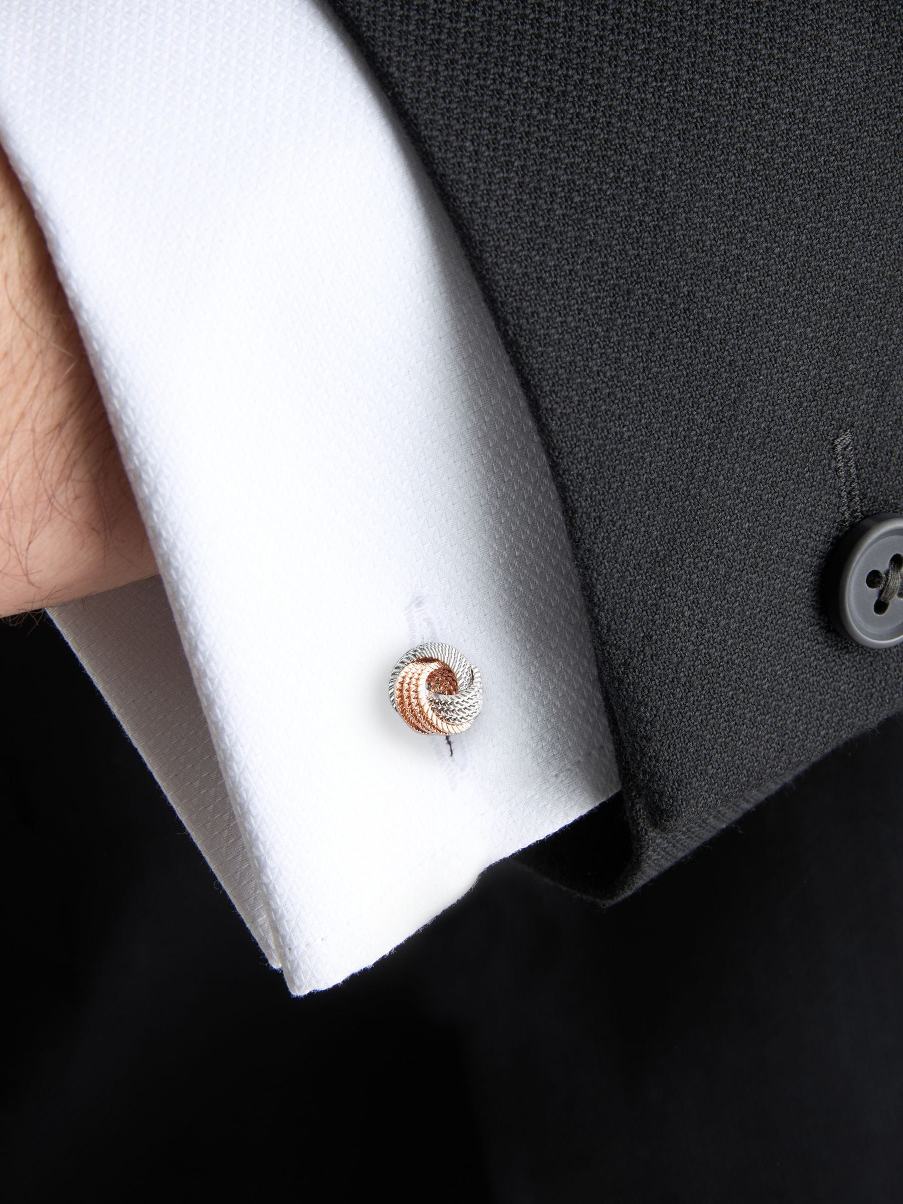リッツカールトン　カフスボタン Buy Rose Gold / Silver Tone - Two Tone Knot Cufflinks from Next Japan