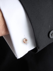 Rose Gold / Silver Tone Two Tone Knot Cufflinks - Image 1 of 3