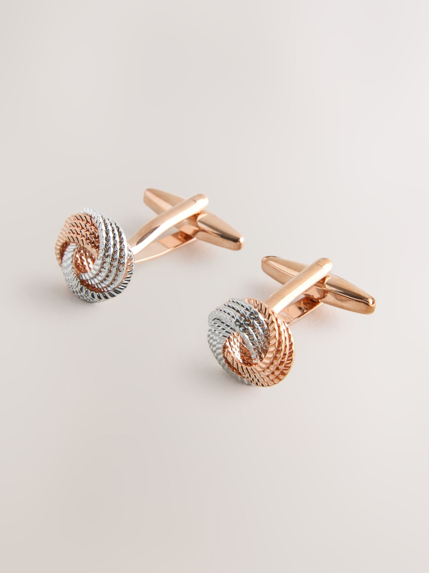 Buy Rose Gold / Silver Tone - Two Tone Knot Cufflinks from Next Japan