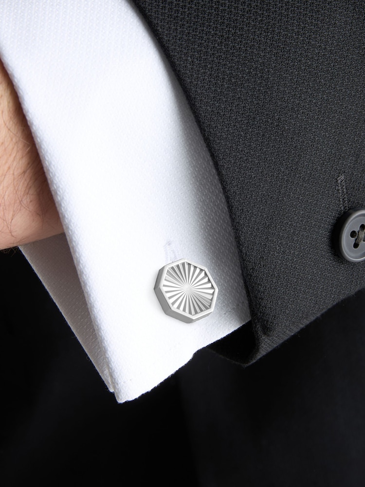 Brushed Silver Cufflinks - Image 1 of 4