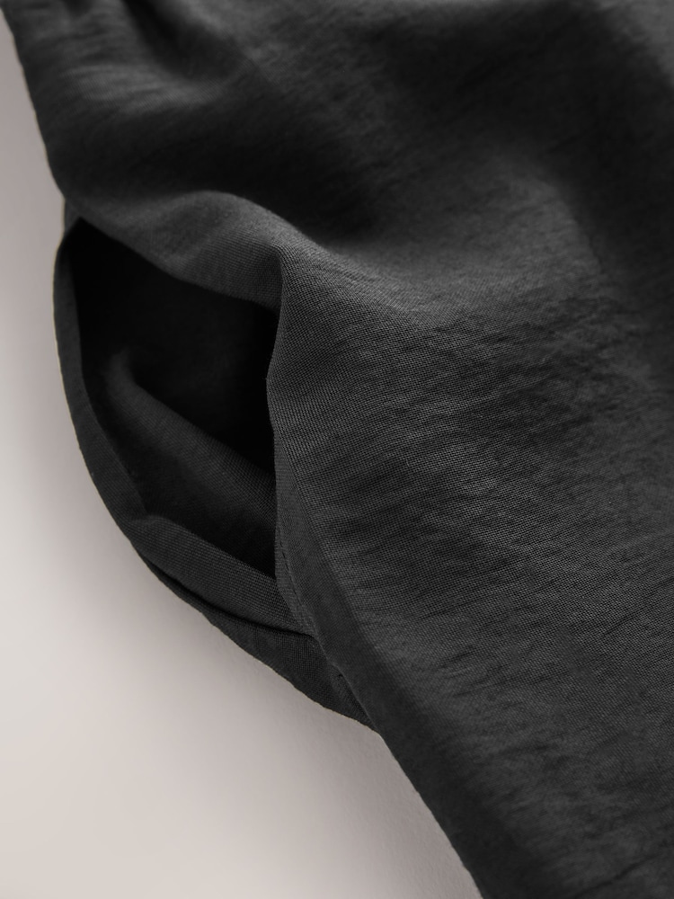 Black Bandeau Shirred Body Barrel Leg Jumpsuit - Image 3 of 3