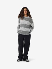 NOISY MAY Grey Stripe Jumper - Image 2 of 5