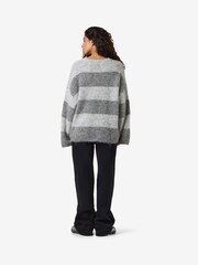 NOISY MAY Grey Stripe Jumper - Image 3 of 5