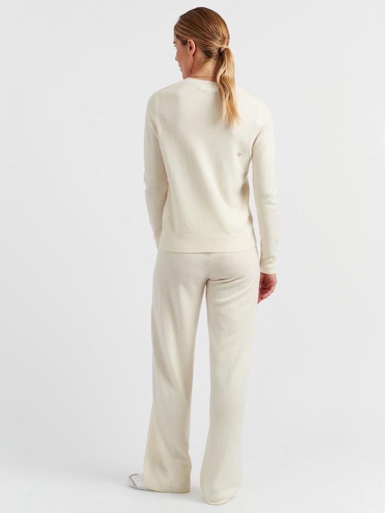 Cream Wool-Cashmere J'adore Christmas Sweater - Image 2 of 4 Cream Wool-Cashmere J'adore Christmas Sweater - Image 2 of 4