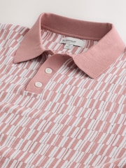 Pink/White N.Premium Checkerboard Pattern Knitted Polo Shirt - Image 2 of 3