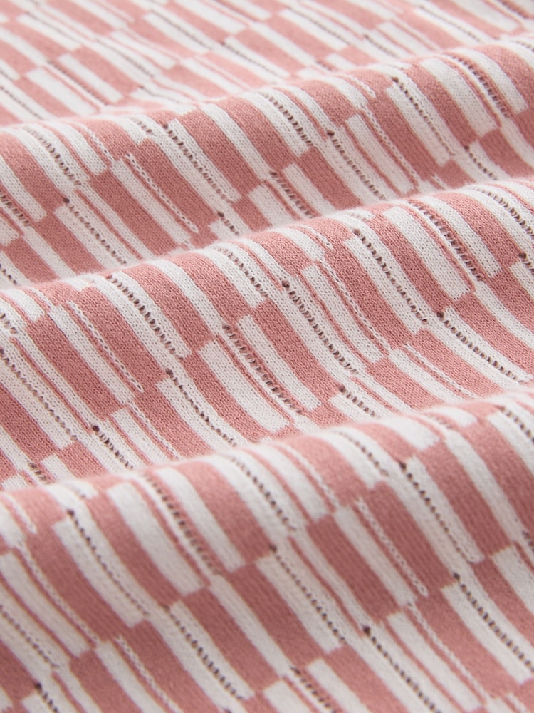 Pink/White N.Premium Checkerboard Pattern Knitted Polo Shirt - Image 3 of 3
