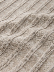 Neutral Signature Stripe Knitted Shirt with Linen - Image 3 of 3