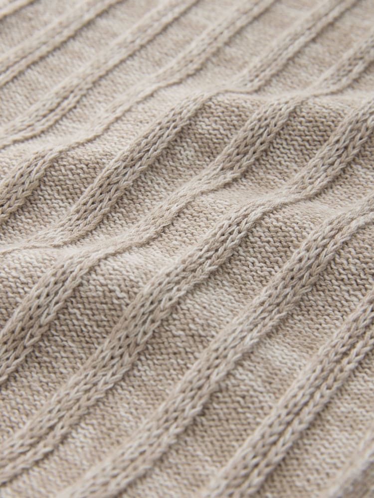 Neutral Signature Stripe Knitted Shirt with Linen - Image 3 of 3