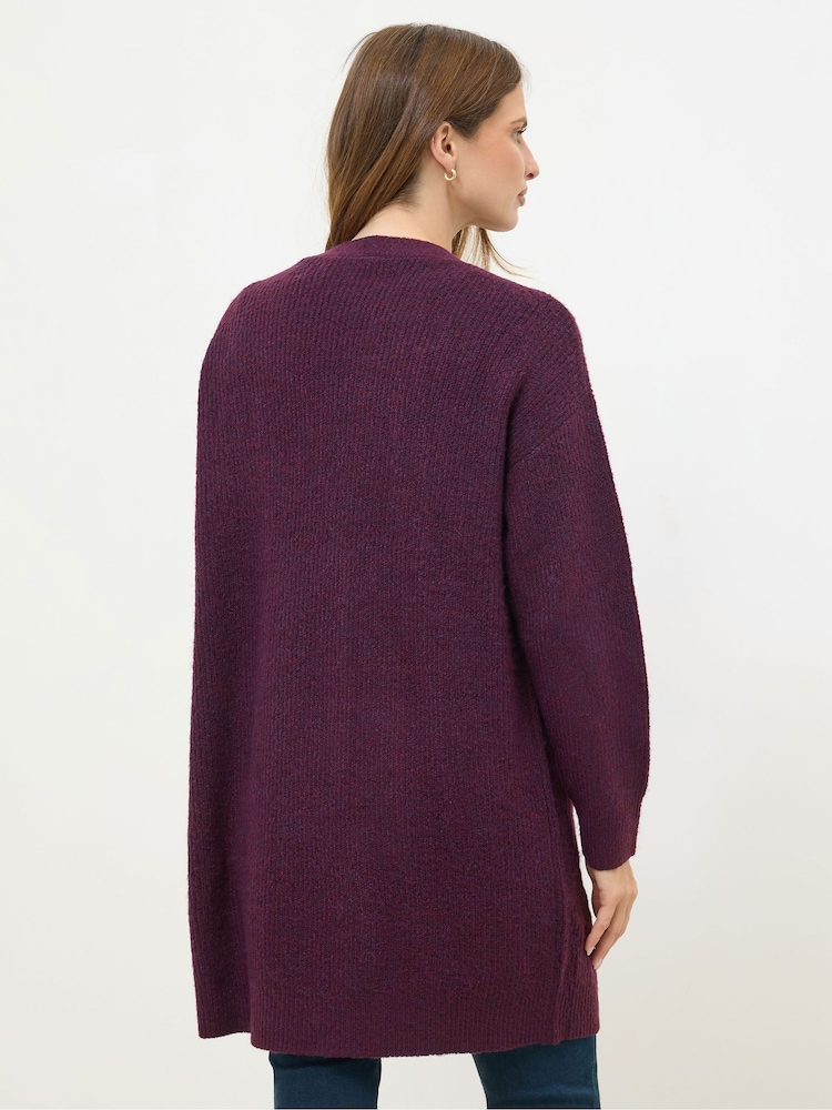 M&Co Purple Cable Edge To Edge Cardigan - Image 2 of 5 M&Co Purple Cable Edge To Edge Cardigan - Image 2 of 5