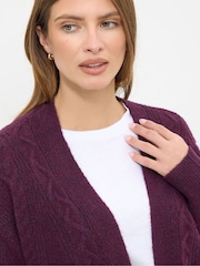 M&Co Purple Cable Edge To Edge Cardigan - Image 4 of 5