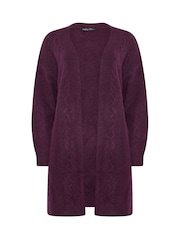 M&Co Purple Cable Edge To Edge Cardigan - Image 5 of 5