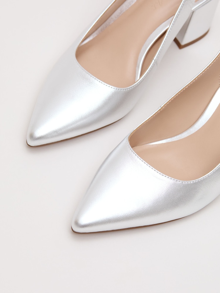 Phase Eight Metallic Leather Block Heels - Image 7 of 7