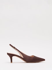 Phase Eight Brown Satin Heeled Shoes - Image 3 of 7