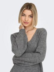 JDY Grey Long Sleeve Knitted Dress - Image 3 of 6
