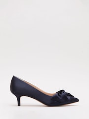 Phase Eight Blue Satin Kitten Heels - Image 3 of 7