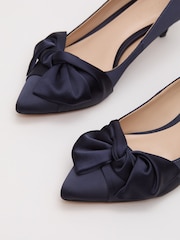 Phase Eight Blue Satin Kitten Heels - Image 6 of 7