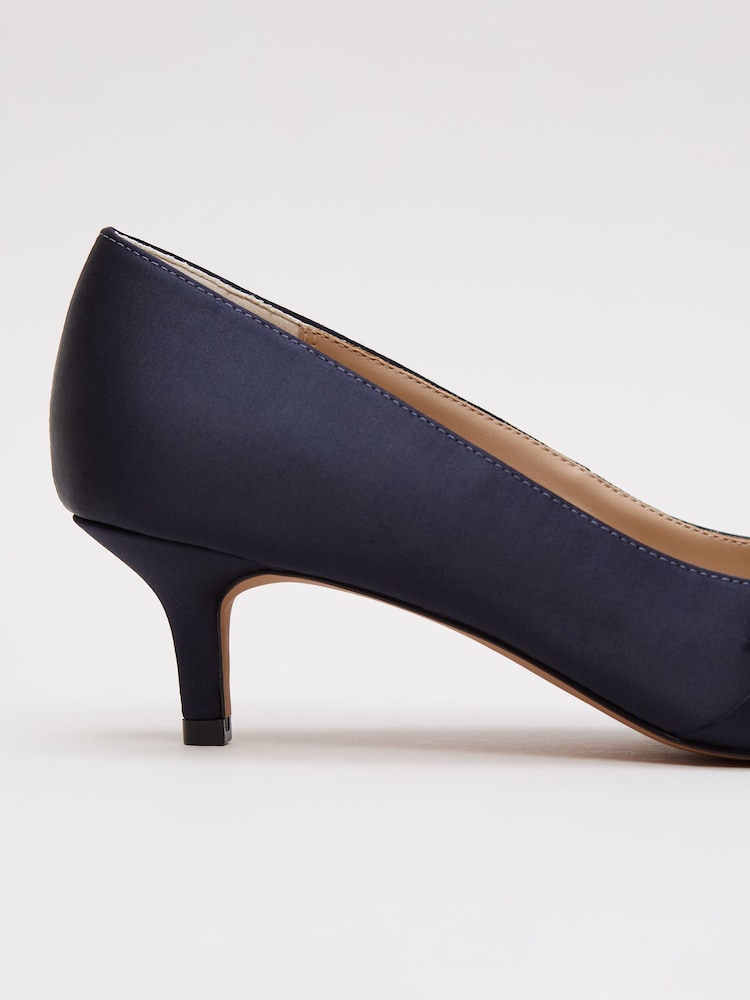 Phase Eight Blue Satin Kitten Heels - Image 7 of 7