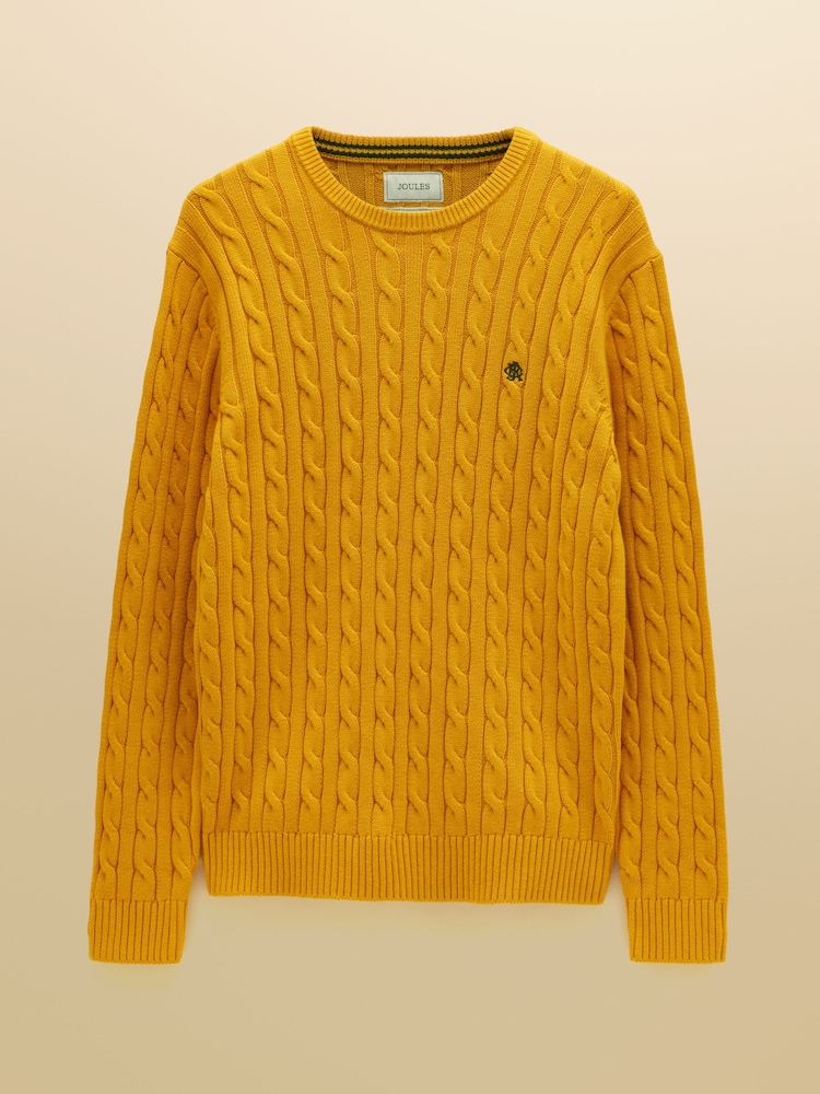 Joules Yellow Crew Neck Cotton Cable Knit Jumper - Image 8 of 8 Joules Yellow Crew Neck Cotton Cable Knit Jumper - Image 8 of 8