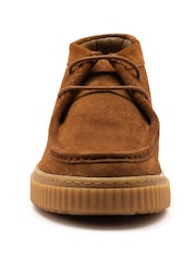 Off The Hook Tan Bolan Suede Leather Lace Up Casual Ankle Boots - Image 4 of 8
