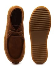 Off The Hook Tan Bolan Suede Leather Lace Up Casual Ankle Boots - Image 6 of 8
