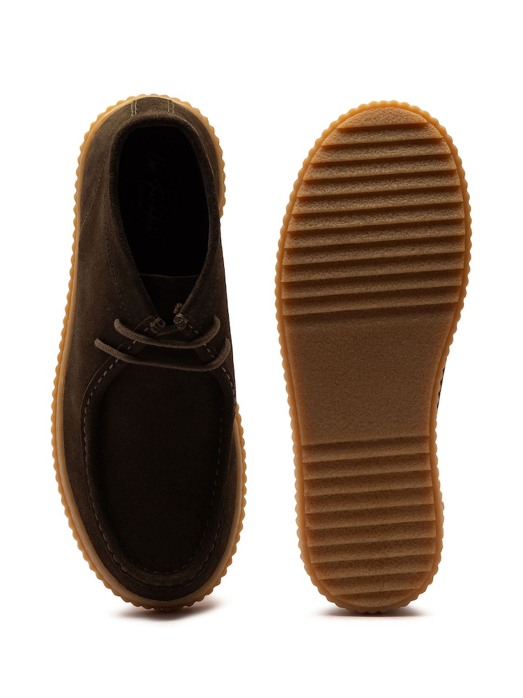 Off The Hook Brown Bolan Suede Leather Lace Up Casual Ankle Boots - Image 6 of 6
