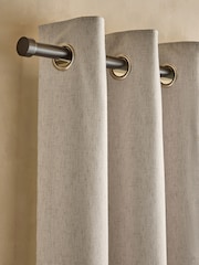 Natural Linen Look Blackout/Thermal Eyelet Curtains - Image 1 of 7