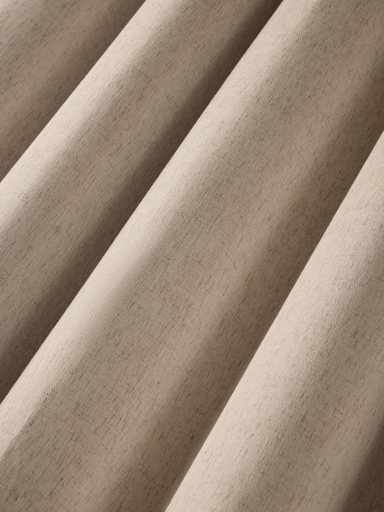 Natural Linen Look Blackout/Thermal Eyelet Curtains - Image 6 of 6