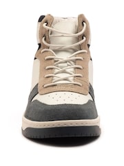 Off The Hook White Copper Leather Hi-Top Lace Up Trainer Sneakers - Image 4 of 6
