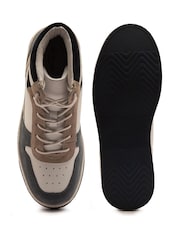Off The Hook White Copper Leather Hi-Top Lace Up Trainer Sneakers - Image 6 of 6